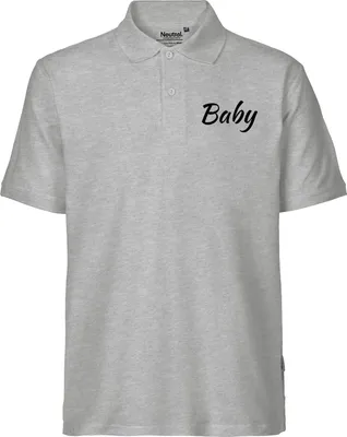 Produktbild von Huuraa Herren Polo Shirt Baby Schriftzug XXL Sport Grey Bio Baumwolle Fairtrade Poloshirt Geschenkidee