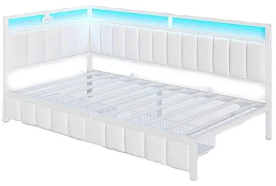 Obrázek produktu pro Rám postele s LED osvětlením DJ505033_2, 90 x 200 cm, bílý