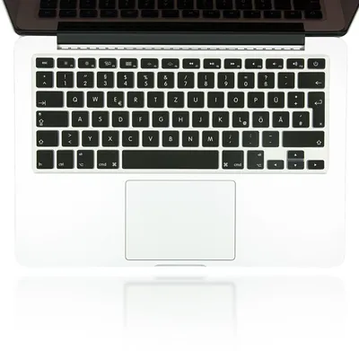 Produktbild von NALIA Keyboard Schutzfolie kompatibel mit Macbook Air / Pro / Pro Retina 13' & 15' Zoll, Tastaturschutz Aufkleber Silikon Film Unibody Abdeckung Cover Folie Dünn Transparent, Farbe:Schwarz