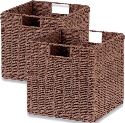 Produktbild von Gewebte Aufbewahrungsbox 28x28x28cm Walnussbraun