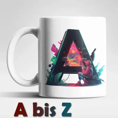 Produktbild von Name A bis Z Gamer Spieler Zocker Kaffeetasse Teetasse Tasse Geschenkidee – A