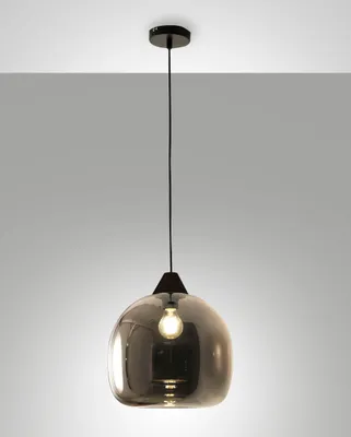 Produktbild von Maia Pendelleuchte aus Metall und mundgeblasenem Glas in Rauchglasoptik, Ø 310 mm, E27, 60 W, IP20 - Modernes Design für die Innenbeleuchtung