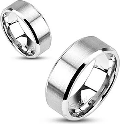 Produktbild von Ring Herren Damen Edelstahl Ehering Band Verlobungsring brushed Gebürstet silber 54 - Ø 17,32 mm 6 mm