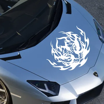 Produktbild von Aufkleber - Autoaufkleber "Tiger Tribal" 70cm x 60cm Weiß - Tuning Carystyling Heckscheibe Auto