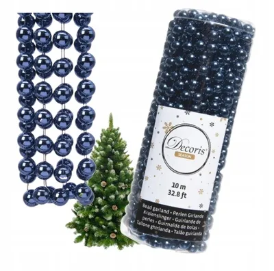 Produktbild von Christbaumkugeln navy blau Weihnachtsgirlande 10m