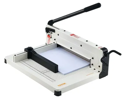 Image de Massicot VEVOR coupe-papier manuel (jusqu'à A4 papier 304,8 mm, 400 feuilles), coupe-papier à levier, ciseaux guillotine pour papier haute précision bureau maison école blanc