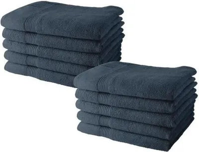 Produktbild von Handtücher Set, Today Essential, 10 Stück, 50x90 cm, 100% Baumwolle, Denim, 450 g/m²