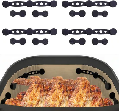 Produktbild von 8er-Pack Silikon-Fixierclips, hitzebeständige Magnetclips zur sicheren Befestigung von Backpapier