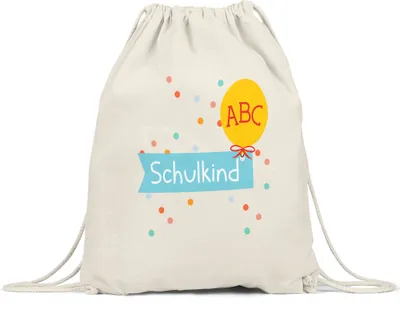 Produktbild von Schulkind Turnbeutel Gymsack  Einschulungsgeschenk Luftballon Grundschule 1. Klasse
