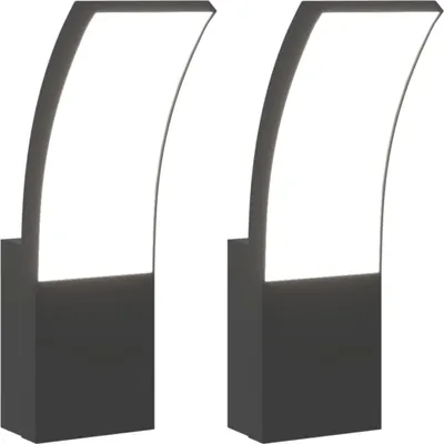 Immagine prodotto di Applique per Esterni con LED 2 pz Nere Alluminio Pressofuso