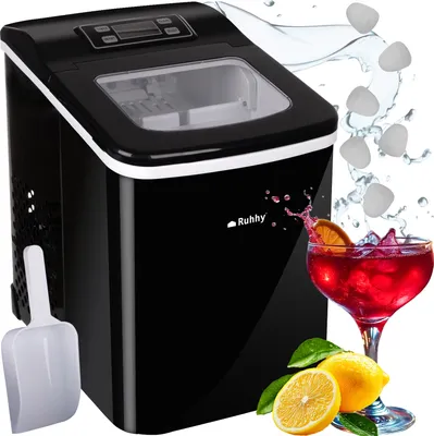 Obrázok produktu pre Ruhhy stroj na výrobu kociek ľadu shnelle výroba ľadu za 6 minút - kocky ľadu 2 veľkosti ľadu - výrobník ľadu Vyrobí až 12 kg ľadu za deň - stroj na výrobu kociek ľadu pre domácnosť, kanceláriu a večierky 25565