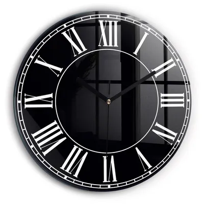 Produktbild von Wallfluent Wanduhr – Stilles Quarzuhrwerk - Uhr Dekoration Wohnzimmer Schlafzimmer Küche - schwarze Zeiger - 30 cm - Schwarze römische Ziffern
