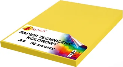Produktbild von Technisches Papier A4 180g gelb intensiv v2 50 Blatt