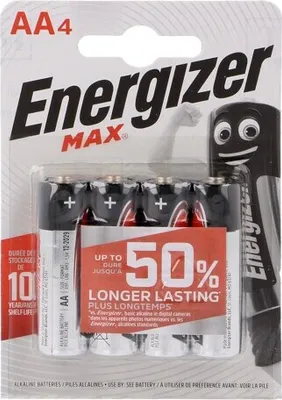 Obrázok produktu pre 1x Batéria: alkalická, napätie MAX 1,5V. Počet batérií: 4, typ AA. Nabíjateľná: nie. Číslo produktu: 7638900426557. Batéria