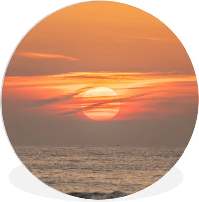 Produktbild von MuchoWow® Rundes Wandbild - Runde Bilder Sonnenuntergang auf dem Meer Ø 30 cm Kreis Wanddekoration Kunststoff - Wandkreis - Wandschmuck - Schlafzimmer - Bilder - Der Kreis - Kunst für die Wohnung - Plastik - Kunstdruck - Wandbild