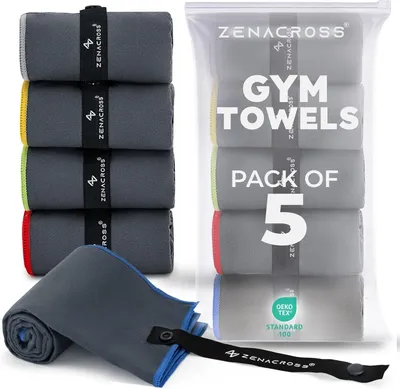 Productafbeelding van Sportdoek 40x77 cm, 5 stuks, grijs, voor fitness