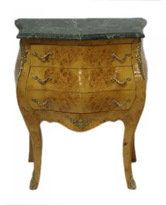 Produktbild von Casa Padrino Barock Kommode mit Marmorplatte aus Nussbaum, H 75 cm, B 60 cm - Nachttisch Konsole
