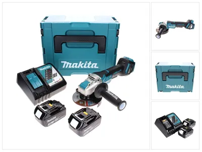 Produktbild von Makita DGA 519 RFJ Akku Winkelschleifer 18 V 125 mm Brushless X-Lock + 2x Akku 3,0 Ah + Ladegerät + Makpac