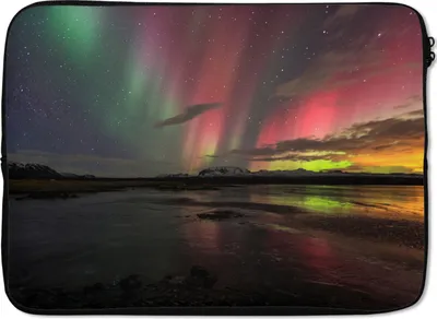 Produktbild von MuchoWow® Laptop Hülle 13 Zoll Nordlichter - Island - Farben Laptoptasche - Laptophülle - Sleeve - Rundumschutz