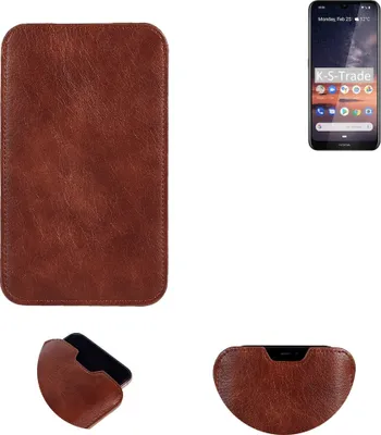 Produktbild von K-S-Trade Schutzhülle Handyhülle kompatibel mit Nokia 3.2 Handytasche Kunstleder Sleeve in braun