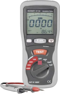 Produktbild von VOLTCRAFT ET-100 Isolationsmessgerät 125 V, 250 V, 500 V, 1000 V 400 MΩ