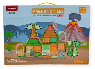 Productafbeelding van Magnetische dinosaurus puzzel, 62 onderdelen, transparant - geschikt voor kinderen vanaf 3 jaar