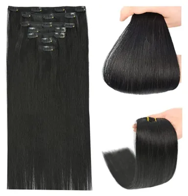 Imagen del producto de Solidchoice - Extensiones de cabello tipo clip, 80 gramos, 7 piezas, color , 35 cm