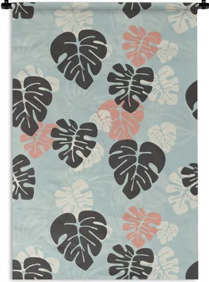 Produktbild von MuchoWow® Wandteppich Wandbehang Blätter - Monstera - Hawaii - Muster 60x90 cm Tapisserie Dekoration Wandtuch - Foto-Teppich - Abwaschbar