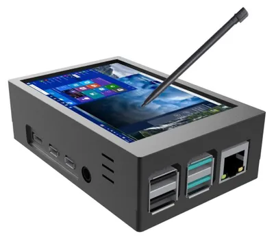 Zdjęcie produktu dla Monitor dotykowy o przekątnej 3,5 cala, z obudową, rozdzielczością 480 x 320 i mini wentylatorem