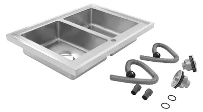 Produktbild von Küchenspüle - Doppelbecken - 81 cm - Edelstahl - Zwei Löcher - Ohne Armatur - Silber