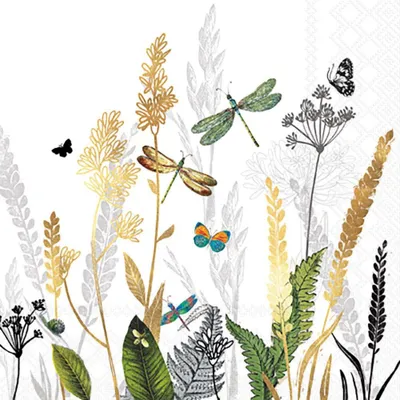 Produktbild von Ambiente Servietten Zierblüten weiß 25 cm