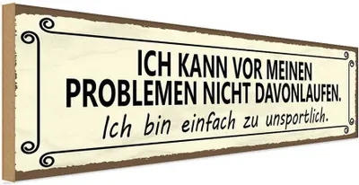 Produktbild von vianmo Holzschild 10x27 cm vor Problemen nicht davonlaufen Spruch Zitat