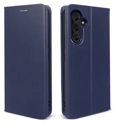 Produktbild von Leder Handyhülle für Samsung Galaxy A16 / A16 5G Echtleder Lederhülle Klapp Cover Hülle Case Kartenfach RFID Schutz Farbe: Blau