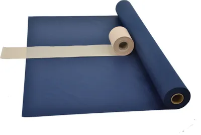 Produktbild von Sensalux Kombi-Set 1 Tischdeckenrolle 1,5m x 25m blau + Tischläufer 15cm creme