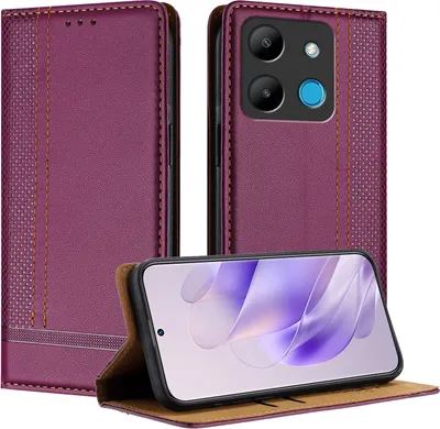Image de Étui pour Infinix Smart 7 étui en cuir avec fonction stand Violet