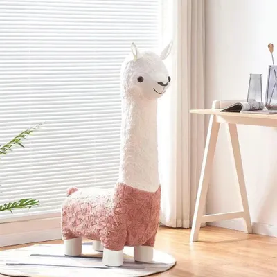 Produktbild von Alpaka Hocker Alpaka Persönliche Cartoon Kinder Komfort Hocker Alpaka Sitzhocker  Rosa 110cm