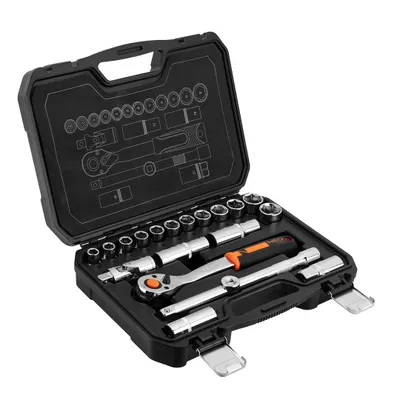 Produktbild von NEO TOOLS 1/2" Steckschlüssel, Satz mit 20 Stück, CRV, 10-032