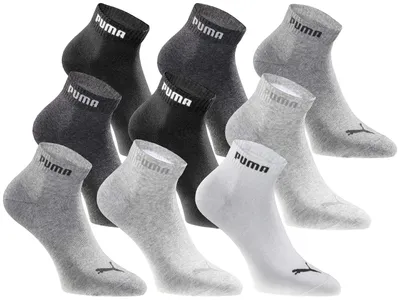 Produktbild von PUMA Quartersocken 18 Paar Pack Damen Herren Black White Grey 39 42 – Größe 39-42