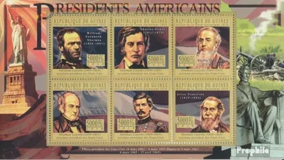 Produktbild von Briefmarken Guinea 2010 Mi 8006-8011 Kleinbogen (kompl. Ausgabe) postfrisch Der Präsident der USA