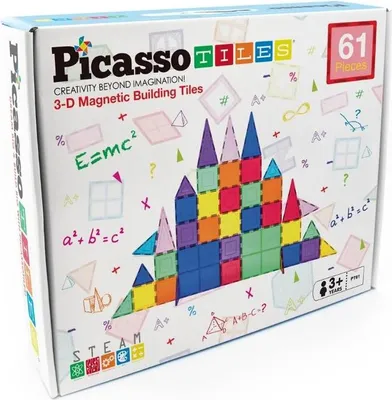 Immagine prodotto di Set di mattoncini magnetici PicassoTiles 61 pezzi - Divertimento creativo