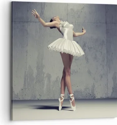 Produktbild von Bild auf Leinwand - Leinwandbild - Einteilig - Ballerina Weiß Wand - 70x70cm - Wand Bild - Wanddeko - Wandbilder - Leinwanddruck - Bilder - Wanddekoration - Leinwand bilder - Wandbild - AC70x70-4344