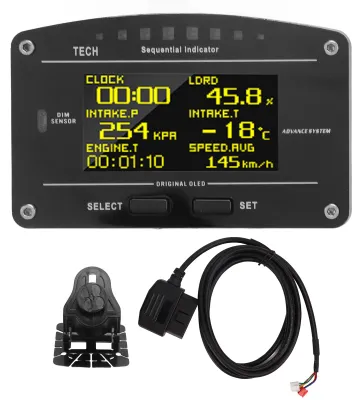 Image de Appareil de mesure OBD2 9 V à 16 V DO907OBD : écran de bord multifonctionnel et précis pour voitures