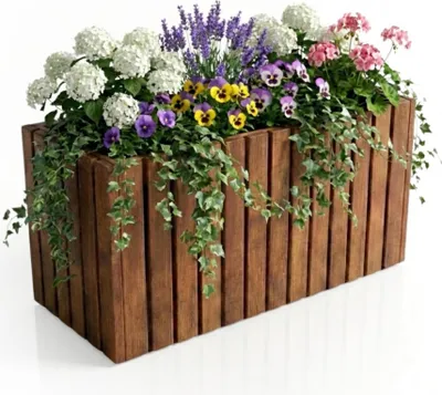 Produktbild von Pflanzkübel Holz massiv TAVO55 - 99x37x55 cm - Wetterfester Kiefer Blumenkasten