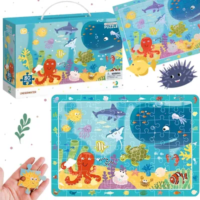 Produktbild von Unterwasserwelt Puzzle - Ozean Puzzle 80 Teile für Kinder