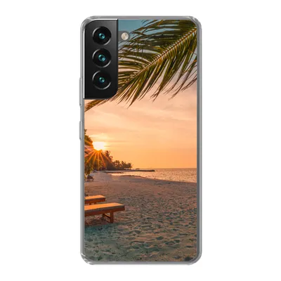 Produktbild von MuchoWow® Handyhülle Schutzhülle Hülle für Samsung Galaxy S22 Plus Strand - Strandkorb - Sonnenuntergang Silikon Softcase Handy Hülle - Schutzabdeckung