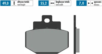 Produktbild von POLINI ORIGINAL Bremsbeläge Paar 49x55,2x7 mm