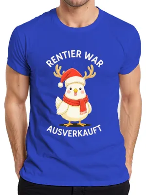 Produktbild von Rentier war t lustiges Küken Weihnachten Geschenk Herren T-Shirt, Blau, 3XL