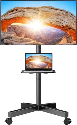 Image de Support TV à roulettes 23-60 pouces LCD/LED Chariot TV réglable en hauteur jusqu'à 40kg