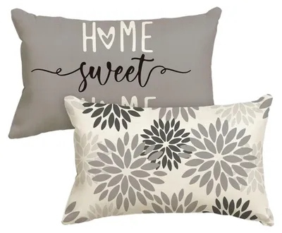 Produktbild von Set aus 2 Kissenbezügen mit Dahlienblütenmotiv, 30x50 cm, dekorative Kissenbezüge für Sofa, Wohnzimmer und Außendekoration.