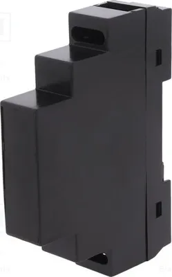 Obrázek produktu pro 1x Kryt: pro montáž na DIN lištu. Rozměry: Y: 90 mm, X: 17 mm, Z: 65 mm. Barva: černá. Materiál: Z105, V0. Typ: kryt